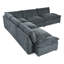 Canapé modulaire gris foncé modulaire avec revêtement en polyester durable, coussins moelleux, compartiments de rangement cachés et conception polyvalente pour le salon, le salon ou le bureau-89583777