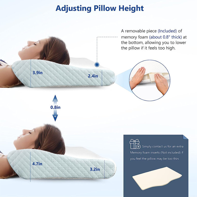 Lucasville Memory Foam Plush Pillow, Blue