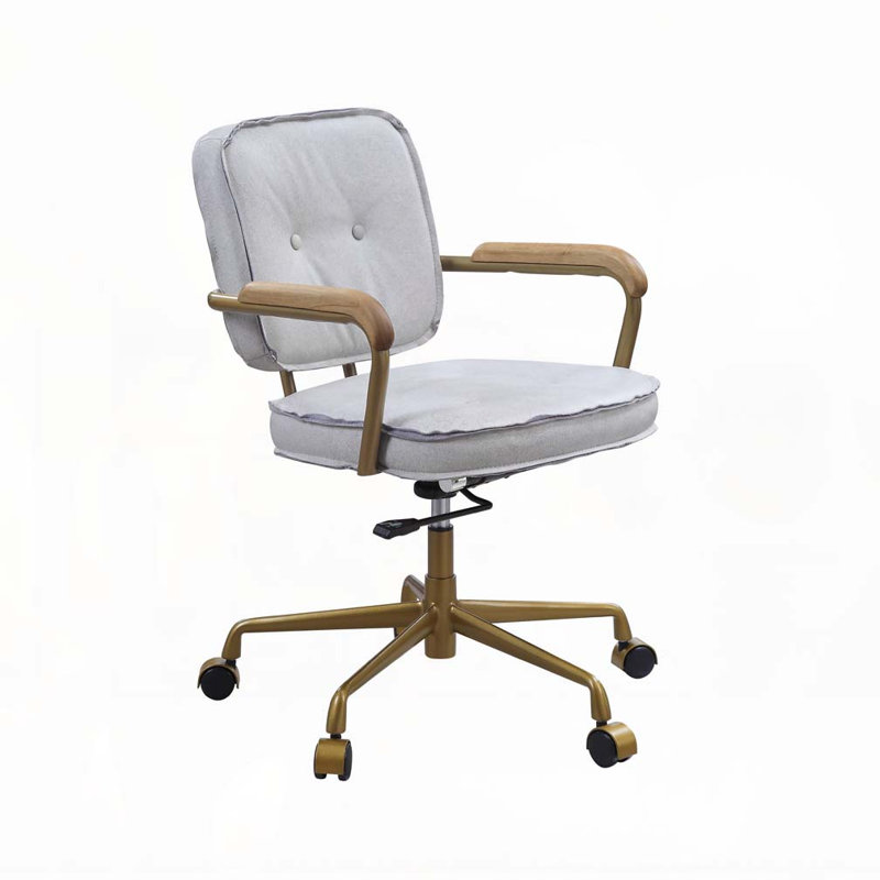 Chaise de bureau Siecross, Blanc antique/gris