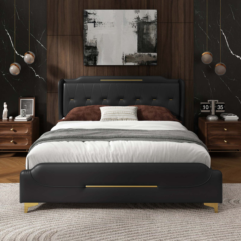 Lit pour chambre à coucher, Très grand lit, Noir, noir, noir, noir