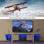 Console de télévision à DEL d'inspiration Biplane avec lumières télécommandées et prise de courant intégrée, parfaite pour les espaces de divertissement modernes