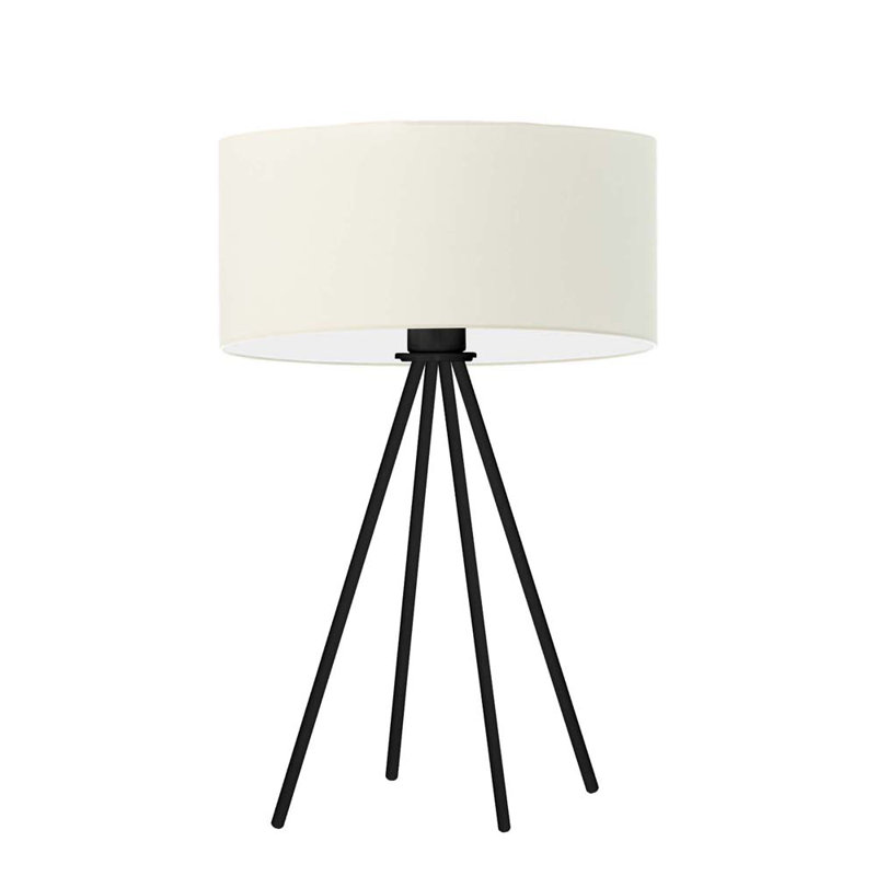 Arneshia Metal Table Lamp, Black, Ecru