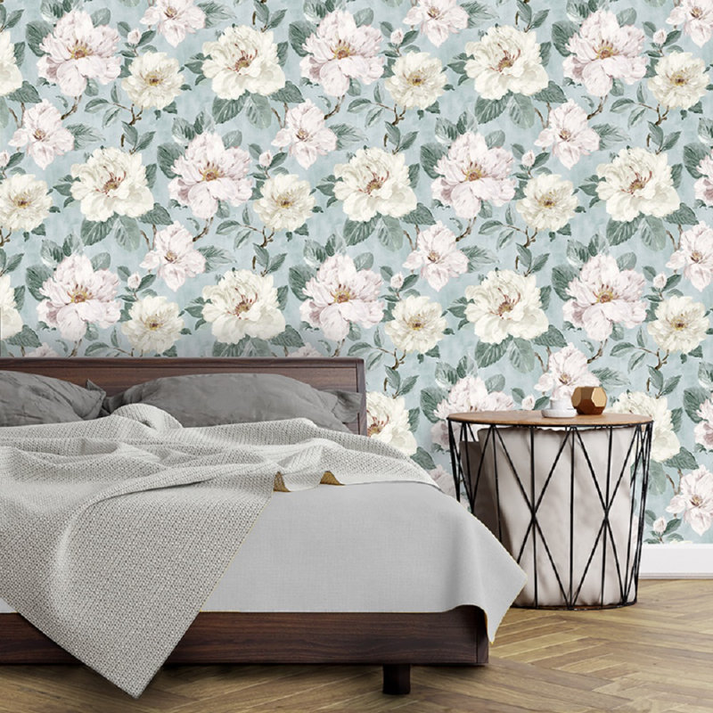 Mariela 10m x 69cm Matte Wallpaper Roll, Light Blue