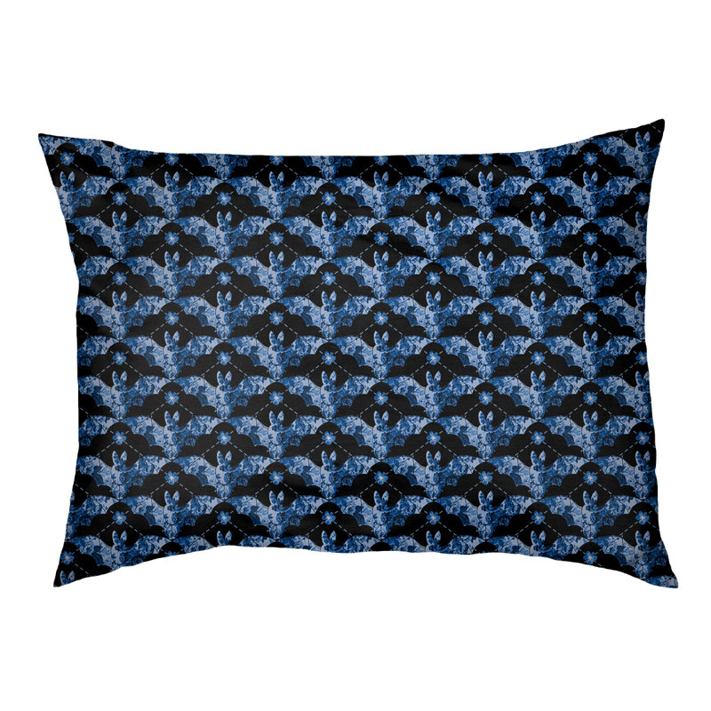 Coussin pour chien Byrge Bats, Moyen (H 14 po x l 42,5 po x P 32,5 po), Bleu