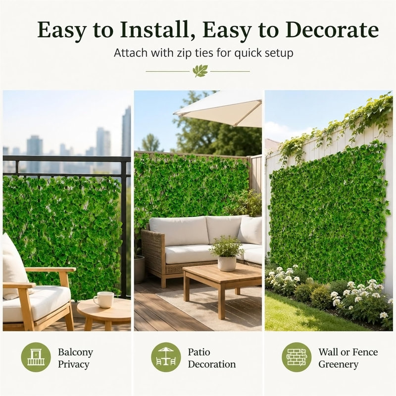 Treillis végétal extensible pour balcon 47×14 pouces, H 7,08 po x l 48 po x P 14 po