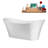 67" Streamline Soaking Freestanding Tub and Tray With Internal Drain-101698036