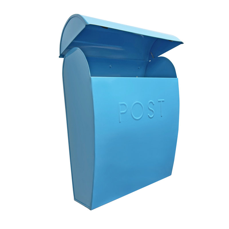 Sylvia Steel Wall Mounted Mailbox, Blue
