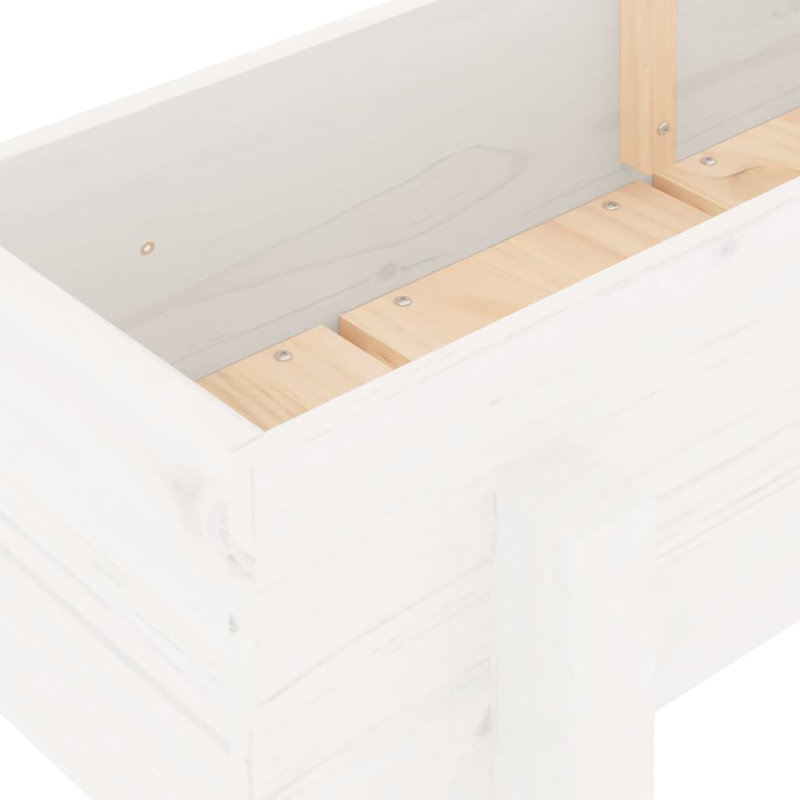 Meenakshi Wood Raised Garden Bed, Pine, White, 38cm H x 160cm W x 30cm D