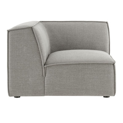 Restore Performance Fabric Upholstered Modular Corner Chair In Pewter