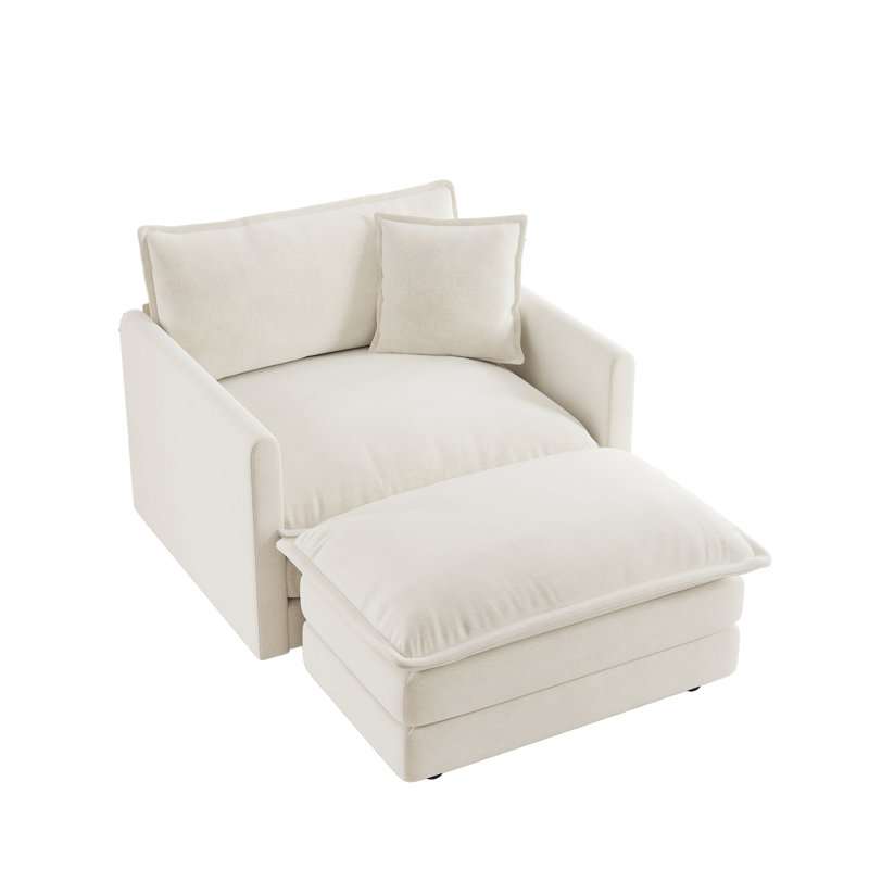 Fauteuil d'appoint moderne avec repose-pieds, fauteuil club rembourré pour salon, fauteuil de lecture, pour salon, bureau à domicile, salon, hôtel