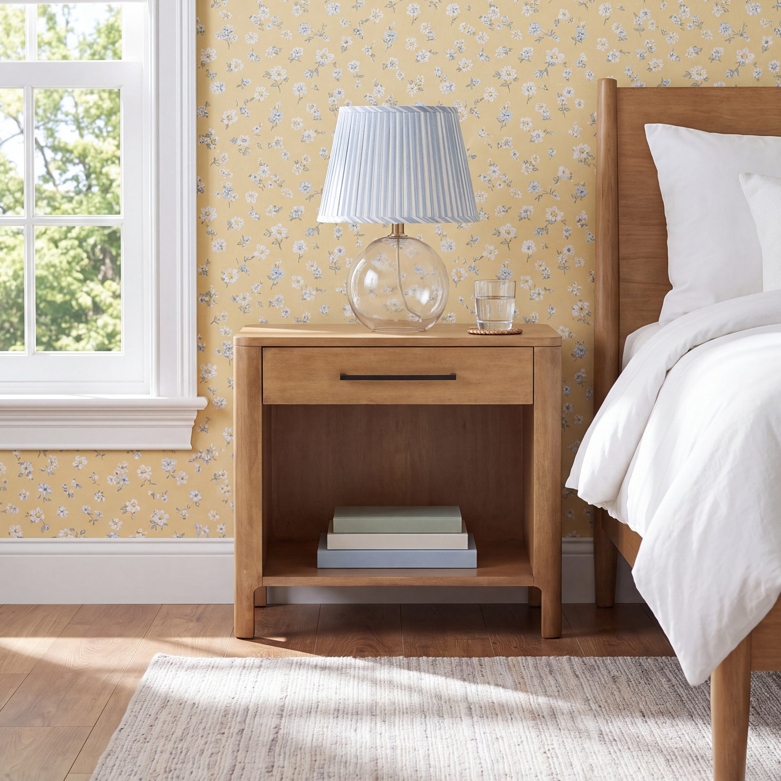 Monty Mahogany Nightstand, Natural
