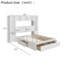 Lit plateforme multifonctionnel USB avec grande bibliothèque de rangement et table de chevet-1596189305