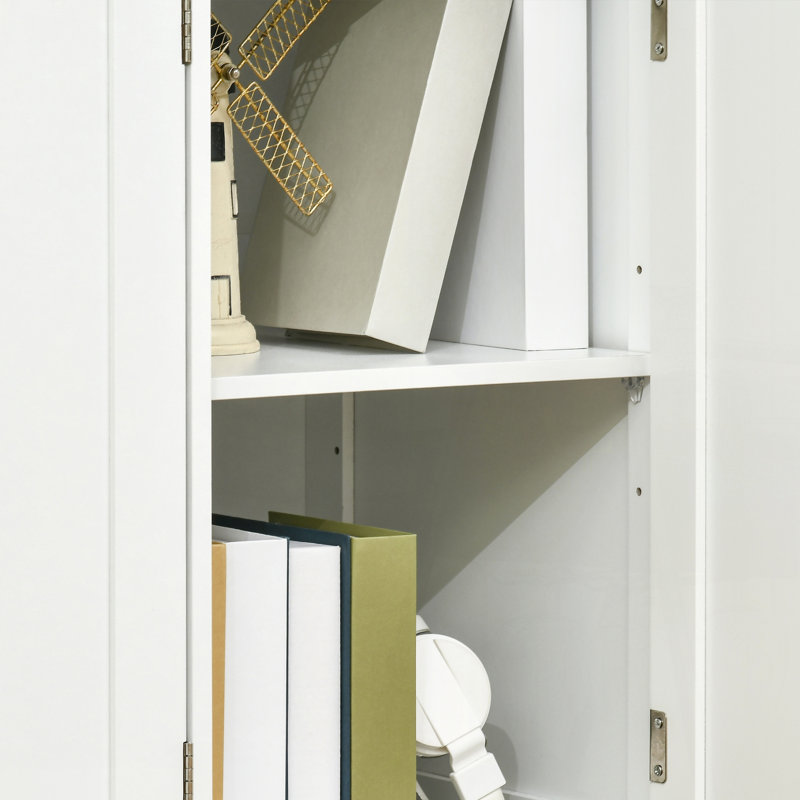 Buffet de comptoir en bois massif avec 3 tiroirs, portes et tablette réglable pour le rangement de la cuisine moderne et le bar à café