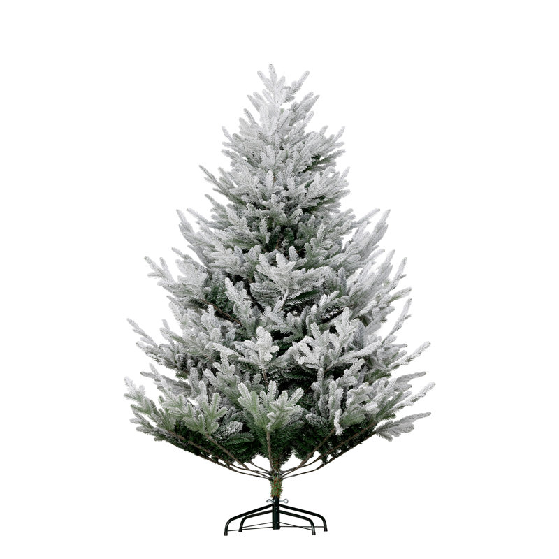 6 Foot Artificial Christmas Tree, Pine Hinged Xmas Tree With 795 Realistic Branches, Steel Base, Auto Open, Green, 6' H