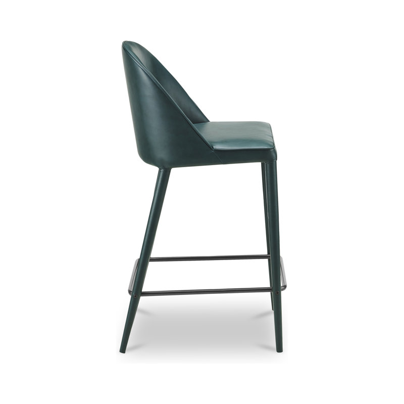 Burton Counter Stool Grey Vegan Leather, Blue