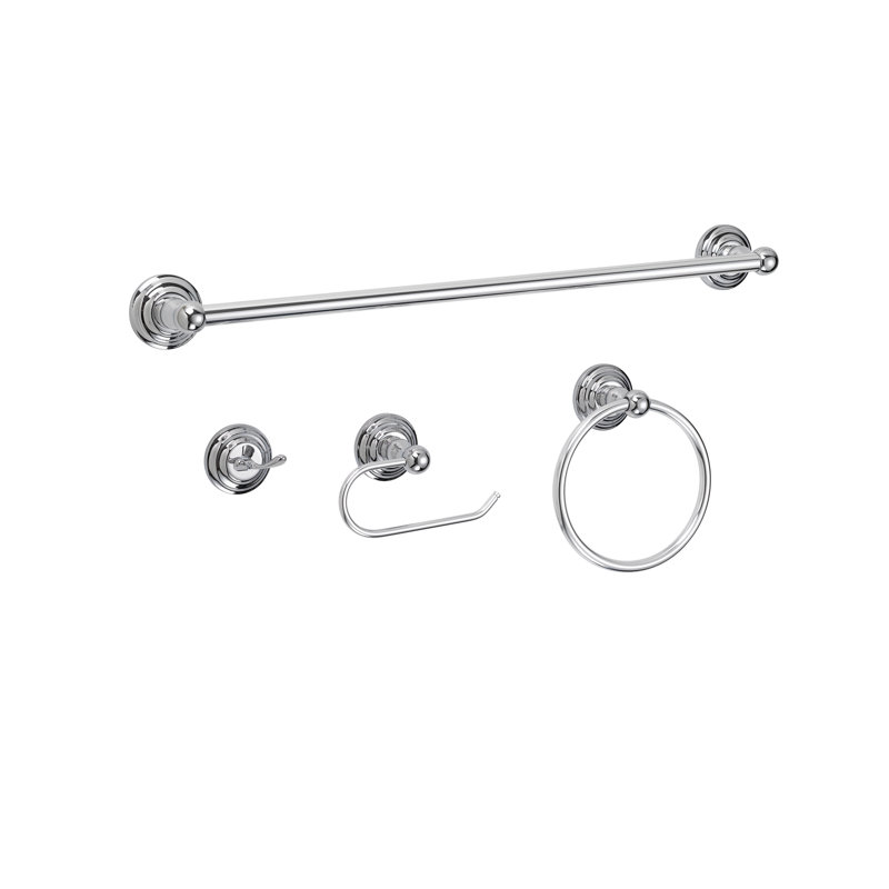 4 - Piece Bathroom Hardware Set, Chrome
