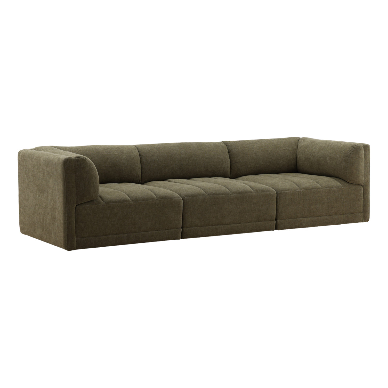 Lula 113" Wide Upholstered Sofa, Terracotta, Olive