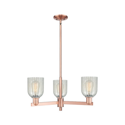 Arcadia - Caledonia - Lustre suspendu 3 lumières avec abat-jour Mouchette