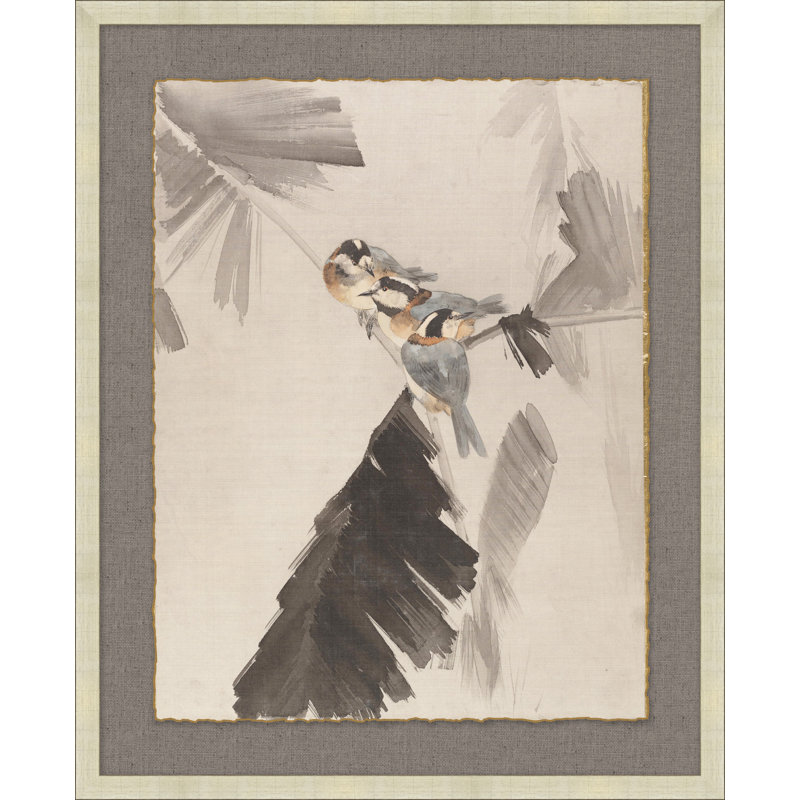 Eastern Birds 5 - Peinture sur papier avec cadre flottant
