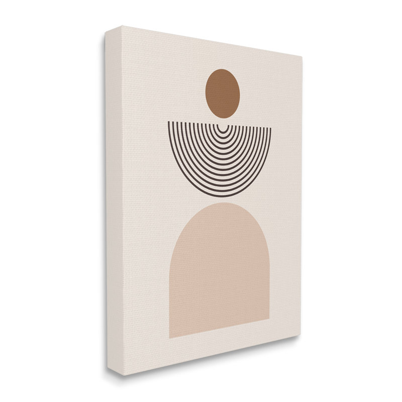 Formes géométriques arquées sur bois, Giclée encadrée blanc bord de mer, H 20 po x l 16 po x P 1,5 po