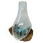 Sculpture en verre et bois en fusion de tige vase
