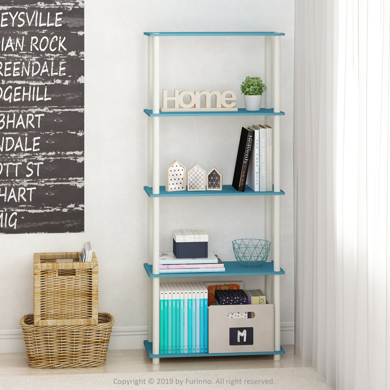 Heslin 23.58'' W Manufactured Wood Shelving Unit, Light Blue/White