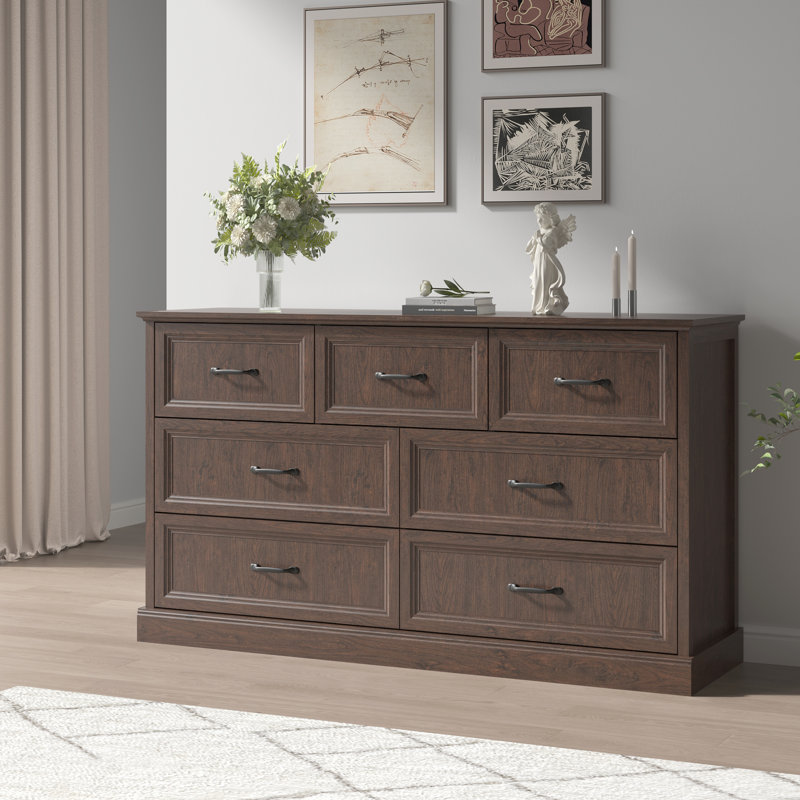 55'' W 7 - Drawer Dresser For Bedroom, Brown