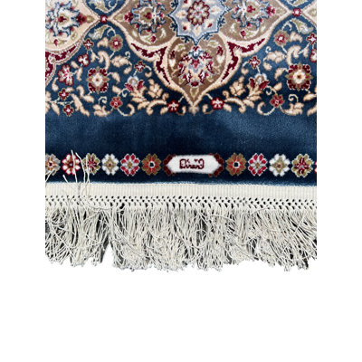Tapis gris en soie pure touffeté 7X10 7 000 KPSI
