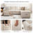 Waldorf 84.6" 5-Seat L-Shaped Sectional Sleeper Sofa with Pull-Out Bed Storage and Ottoman-120921978