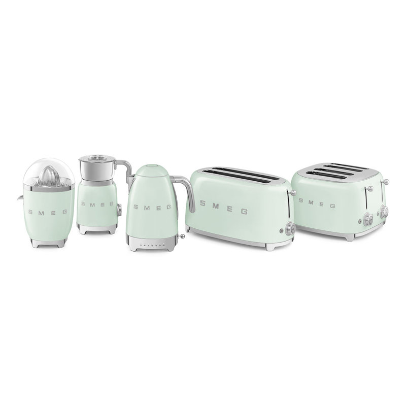 Smeg TSF03 50s Style Retro Four Slice Toaster, Pastel Green