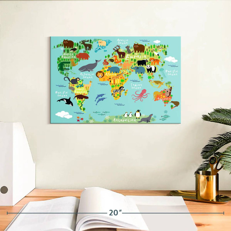 Carte du monde Aliaz Kids Haven, H 8 po x l 12 po