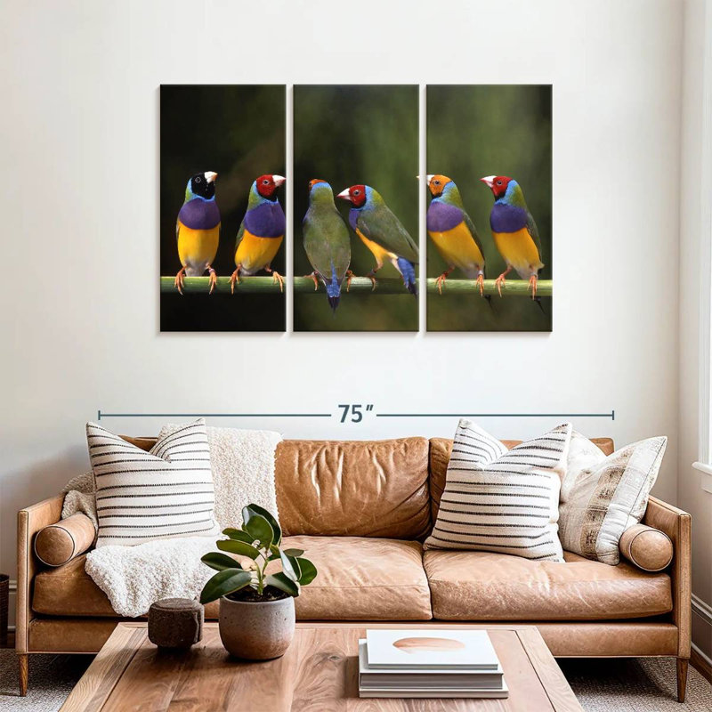 Gouldian Finch I, 36" H x 57" W