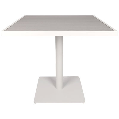 32-5/8 in. Poly Aluminum Square Table with White Frame in Icelandic Smoke White