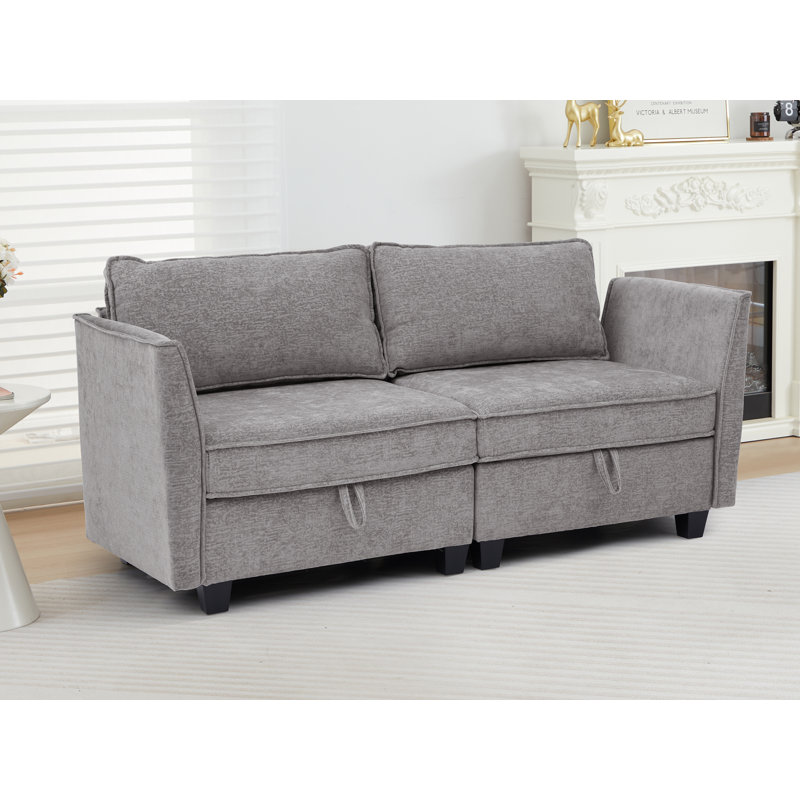Jukka Upholstered 66'' Loveseat, Gray