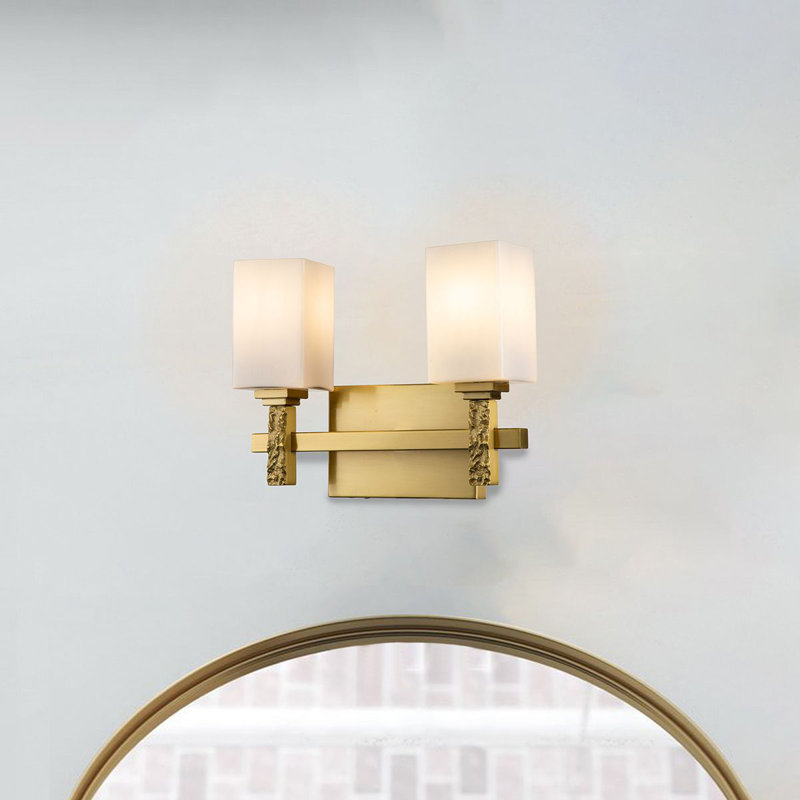 Meuble-lavabo 2 lumières Antoaneta, Laiton vieilli