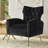 Consolata 37" H Velvet Wingback Chair with Button Tufting and Metal Legs-1272440849