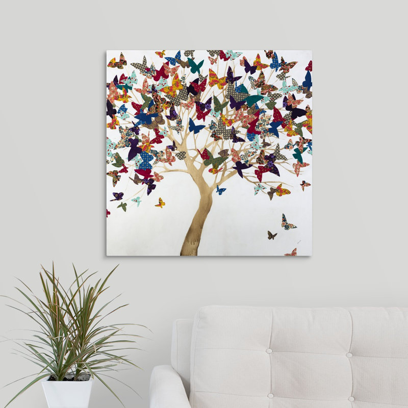 «A Butterflys Journey» par Sydney Edmunds - peinture sur toile, Toile tendue, H 24 po x l 24 po x P 1,25 po