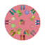 Winter In Florida Vegan Leather Round Pebble Placemat-2139966926