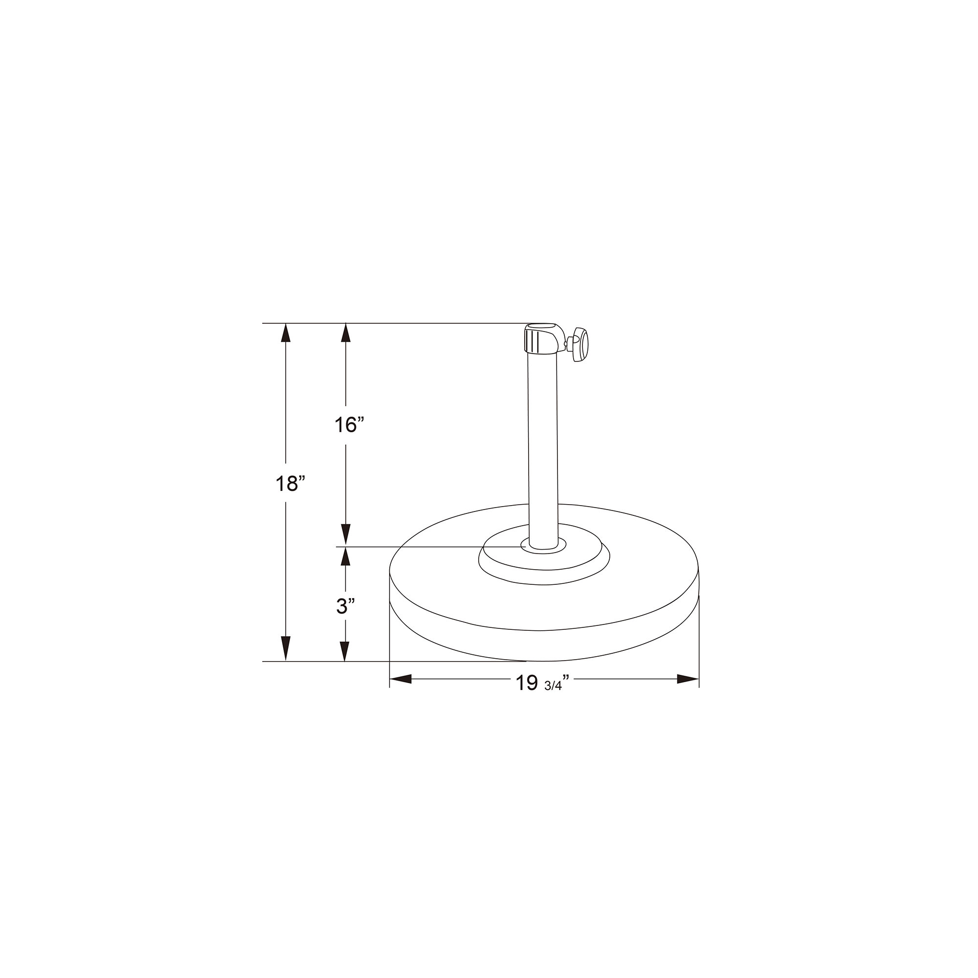 Harmonee Metal Free Standing Umbrella Base, Champagne