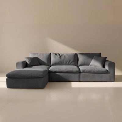 Boneless Modular Sectional Boneless Couch, Oversized Cloud Sofa With High Back Pillows, No Assembly Required Couches For Living Room & Apartment, Comfy Seating For Families & Renters