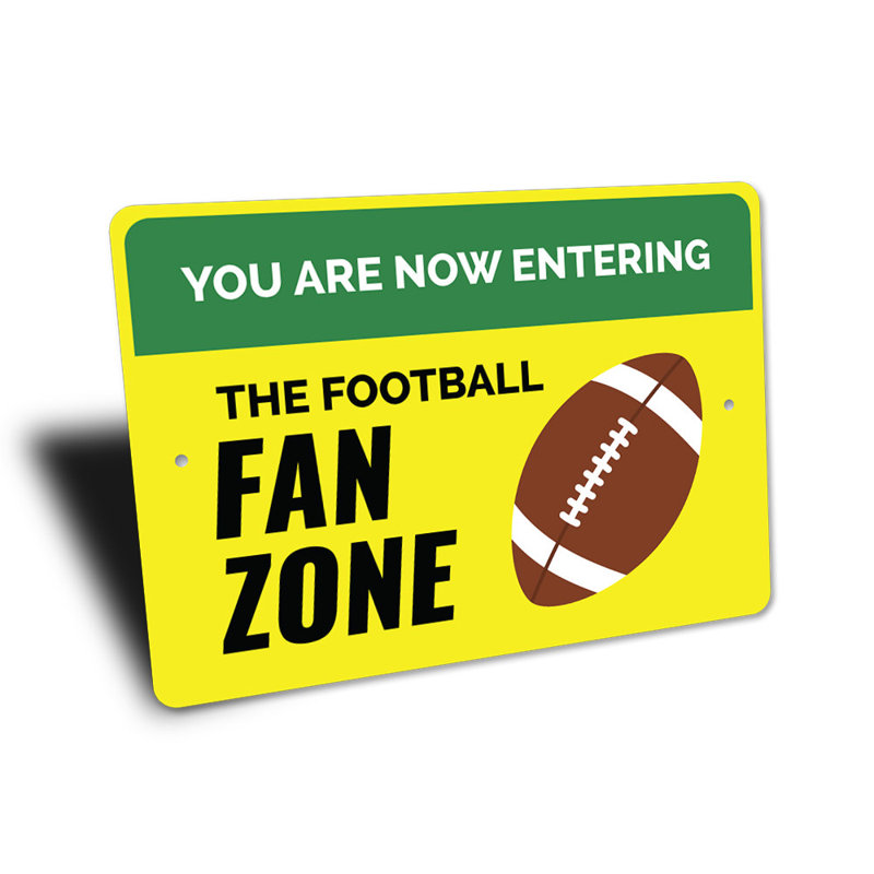 Panneau en aluminium The Football Fan Zone, H 10 po x l 14 po x P 0,04 po