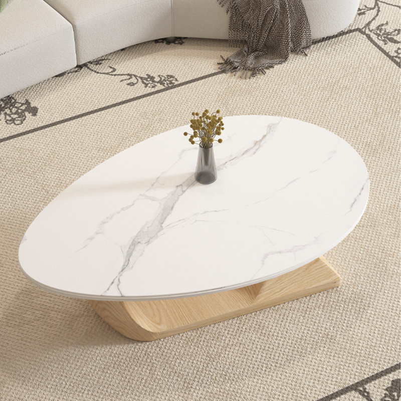Table basse italienne simple moderne, Burlywood, H 15,7 po x L 51,2 po x l 31,5 po