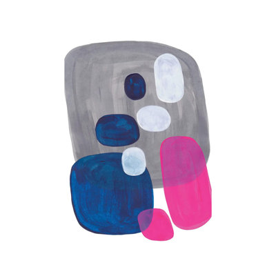Magenta Navy Blue Pebbles by EnShape - Wrapped Canvas Gallery-Wrapped Canvas Giclée