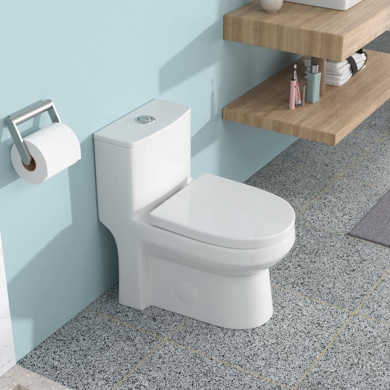 12 - Inch Rough In Dual Flush 1.1/1.6 Toilet, Soft Closing Seat, Siphon Jet Flush, 800G Map, Water Efficient Easy To Install