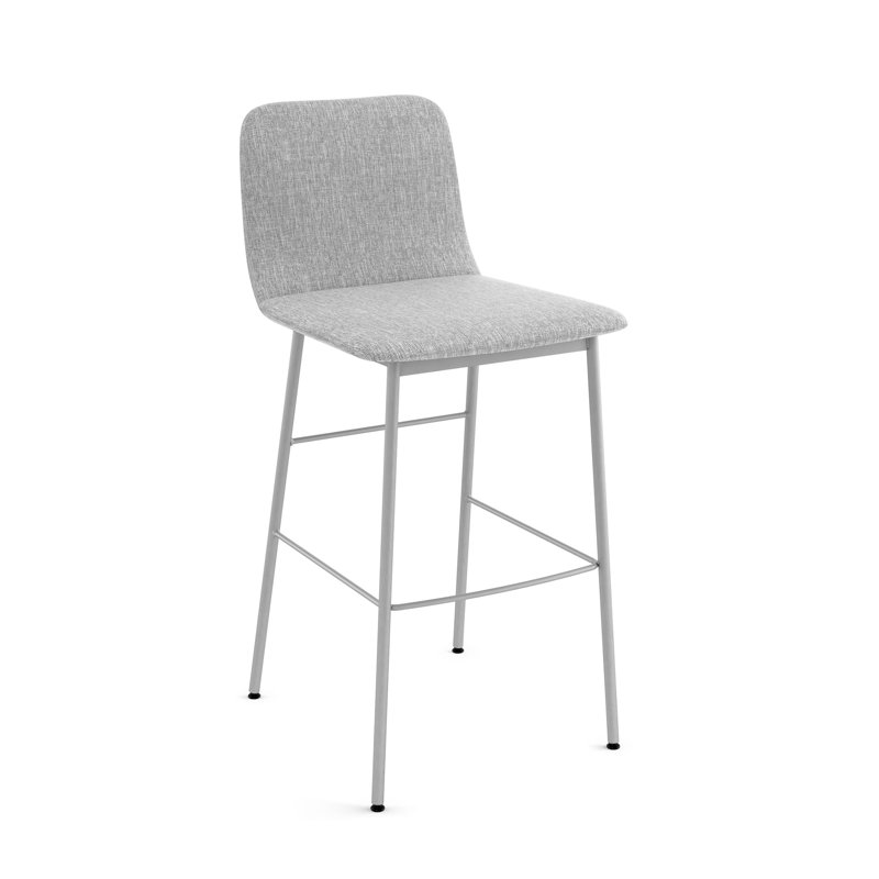 Brayden Studio® Hrayr Counter and Bar Stool, Counter Stool (26" Seat Height), Gray, Polyester Blend Gray White