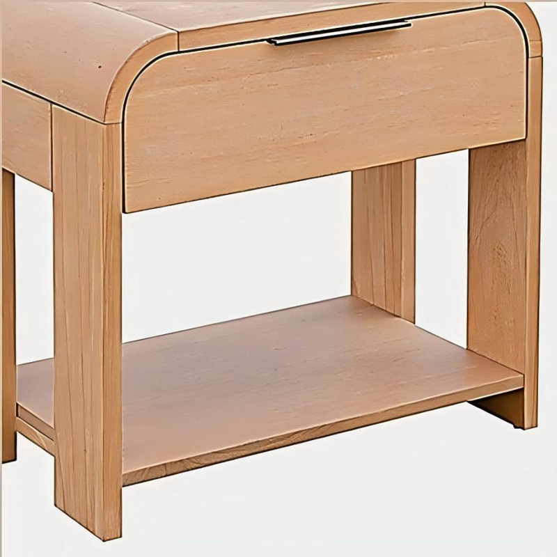 Modern One Drawer Waterfall Nightstand
