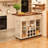 39.4'' L Modern Rolling Kitchen Island With Drop Leaf Countertop And Wine Rack, Wooden Kitchen Cart With 2 Storage Drawers And Towel Rack-1967885576
