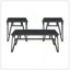 Table d'appoint 3 pièces: pierre frittée noire et métal pour une ambiance chic et une pièce tendance