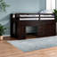 Lit mezzanine moderne peu encombrant, finition espresso en bois massif
