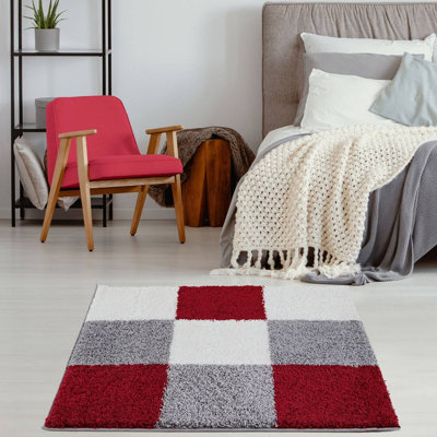 Myshaggy Collection Rugs Geometric Design in Red